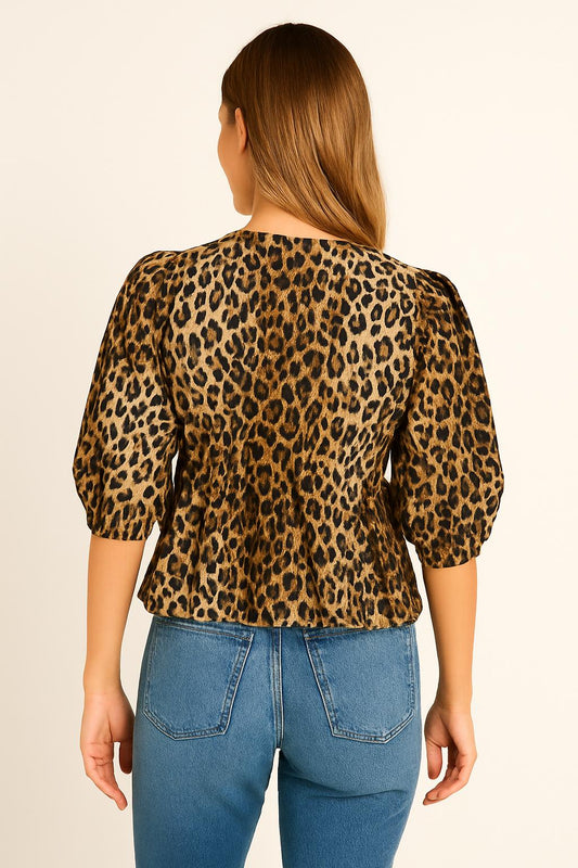 Adele – Dames Top met Luipaardprint