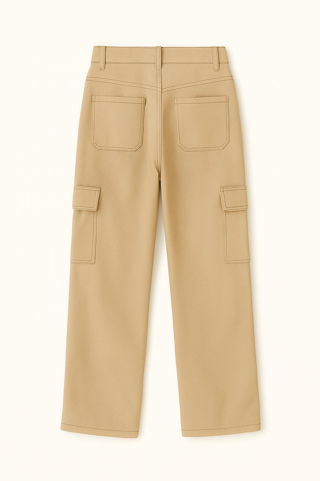 Melanie - Dames Cargobroek met Rechte Pijpen en Verstelbare Taille