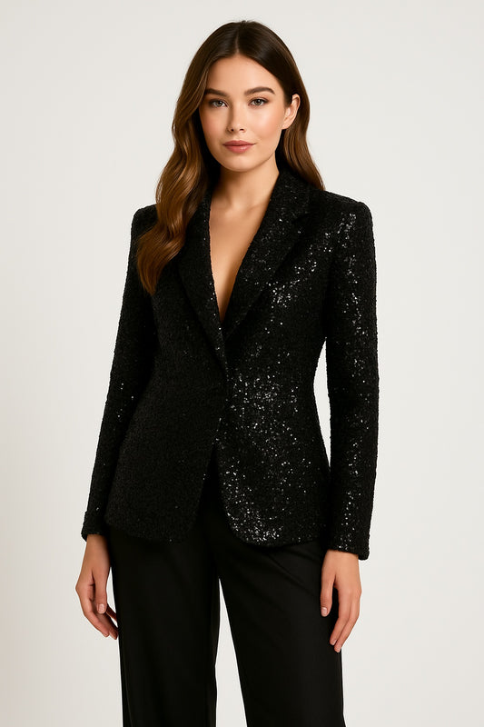 Kate - Dames Glitter Blazer met Sprankelende Afwerking
