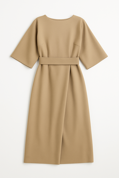 Juliette – Elegante Dames Midi Jurk met Tailleceintuur