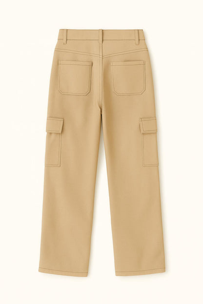 Melanie - Dames Cargobroek met Rechte Pijpen en Verstelbare Taille