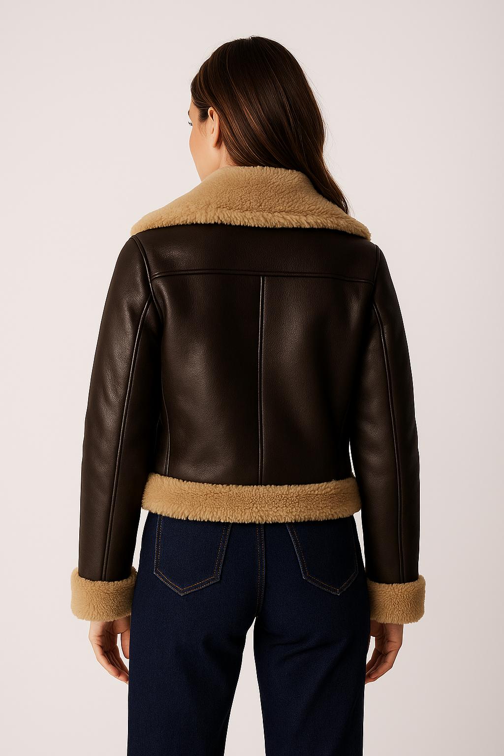 Camille - Cropped Dames Aviator Jas met Zachte Voering