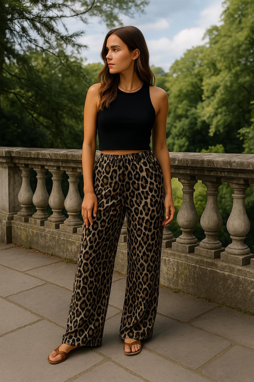 Monica – Dames Jeans met Luipaardprint