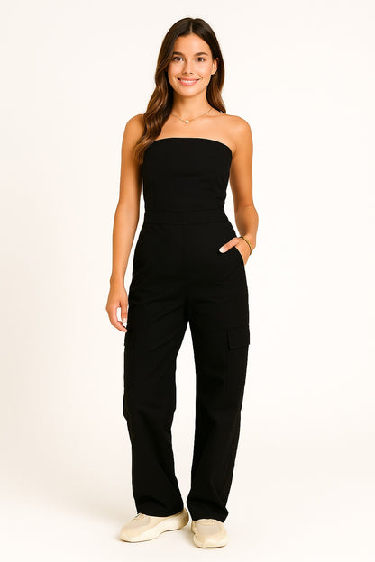 Hannah – Dames Cargo Jumpsuit met Wijde Pijpen