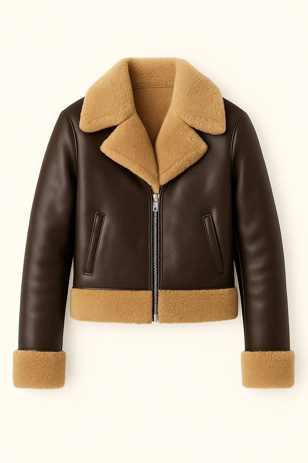 Camille - Cropped Dames Aviator Jas met Zachte Voering