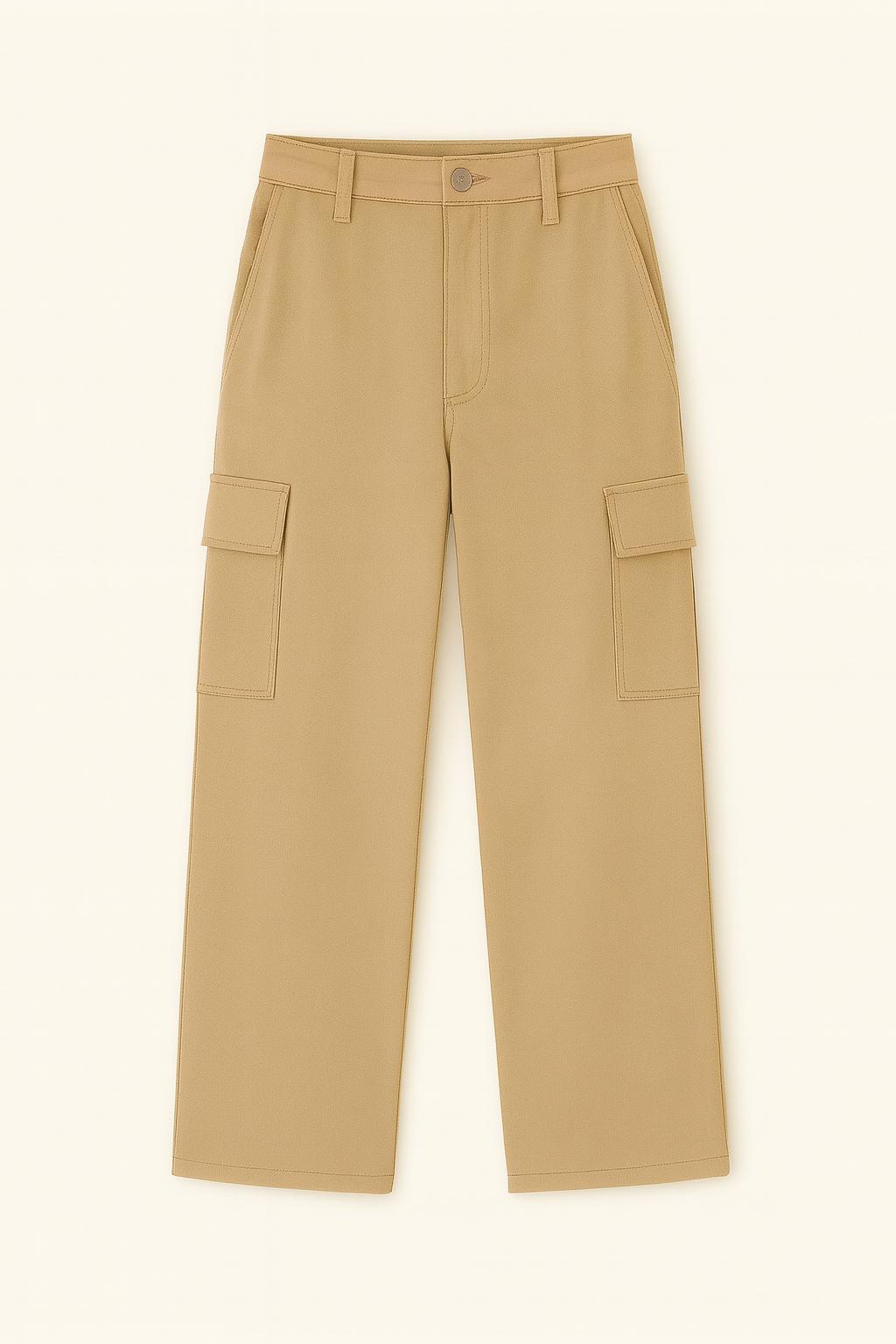 Melanie - Dames Cargobroek met Rechte Pijpen en Verstelbare Taille