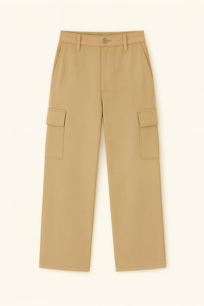 Melanie - Dames Cargobroek met Rechte Pijpen en Verstelbare Taille