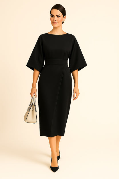 Juliette – Elegante Dames Midi Jurk met Tailleceintuur