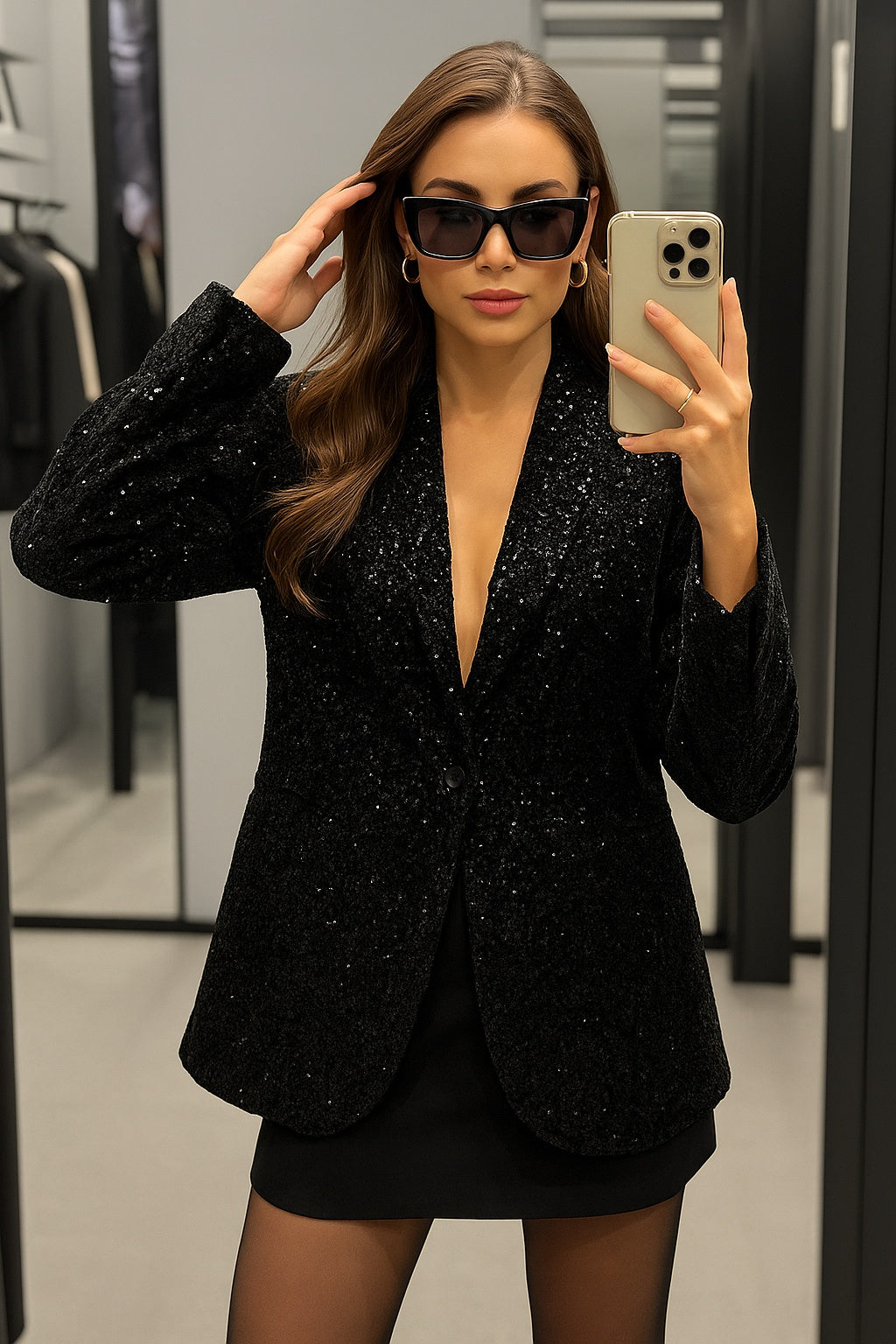 Kate - Dames Glitter Blazer met Sprankelende Afwerking