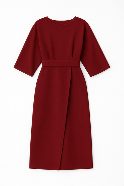 Juliette – Elegante Dames Midi Jurk met Tailleceintuur