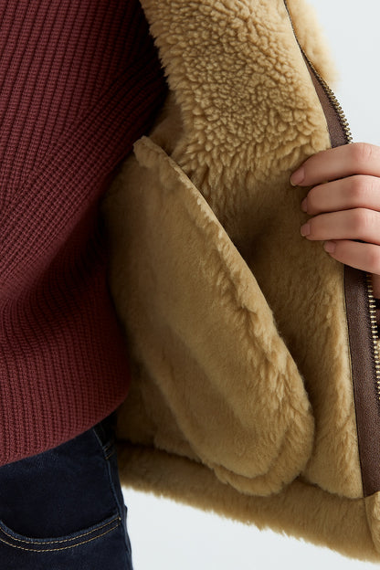 Camille - Cropped Dames Aviator Jas met Zachte Voering