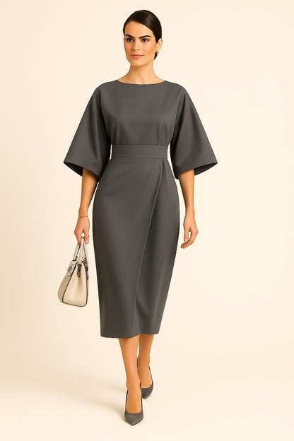 Juliette – Elegante Dames Midi Jurk met Tailleceintuur