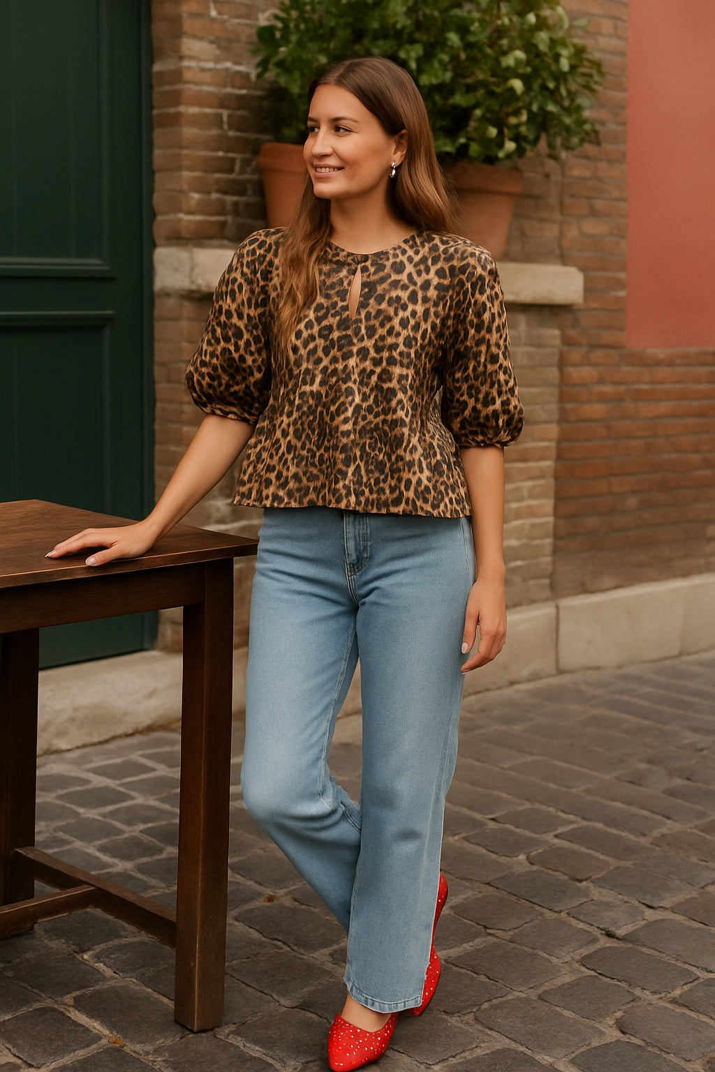 Adele – Dames Top met Luipaardprint