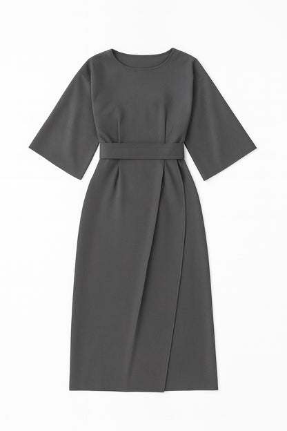 Juliette – Elegante Dames Midi Jurk met Tailleceintuur