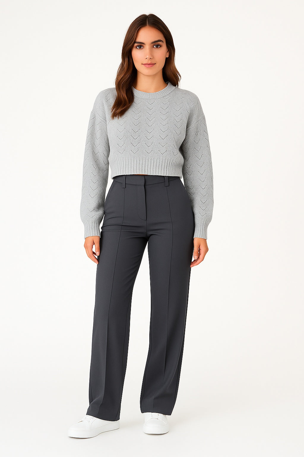 Cecilia - Hoge Taille Damesbroek met Wijde Pijpen