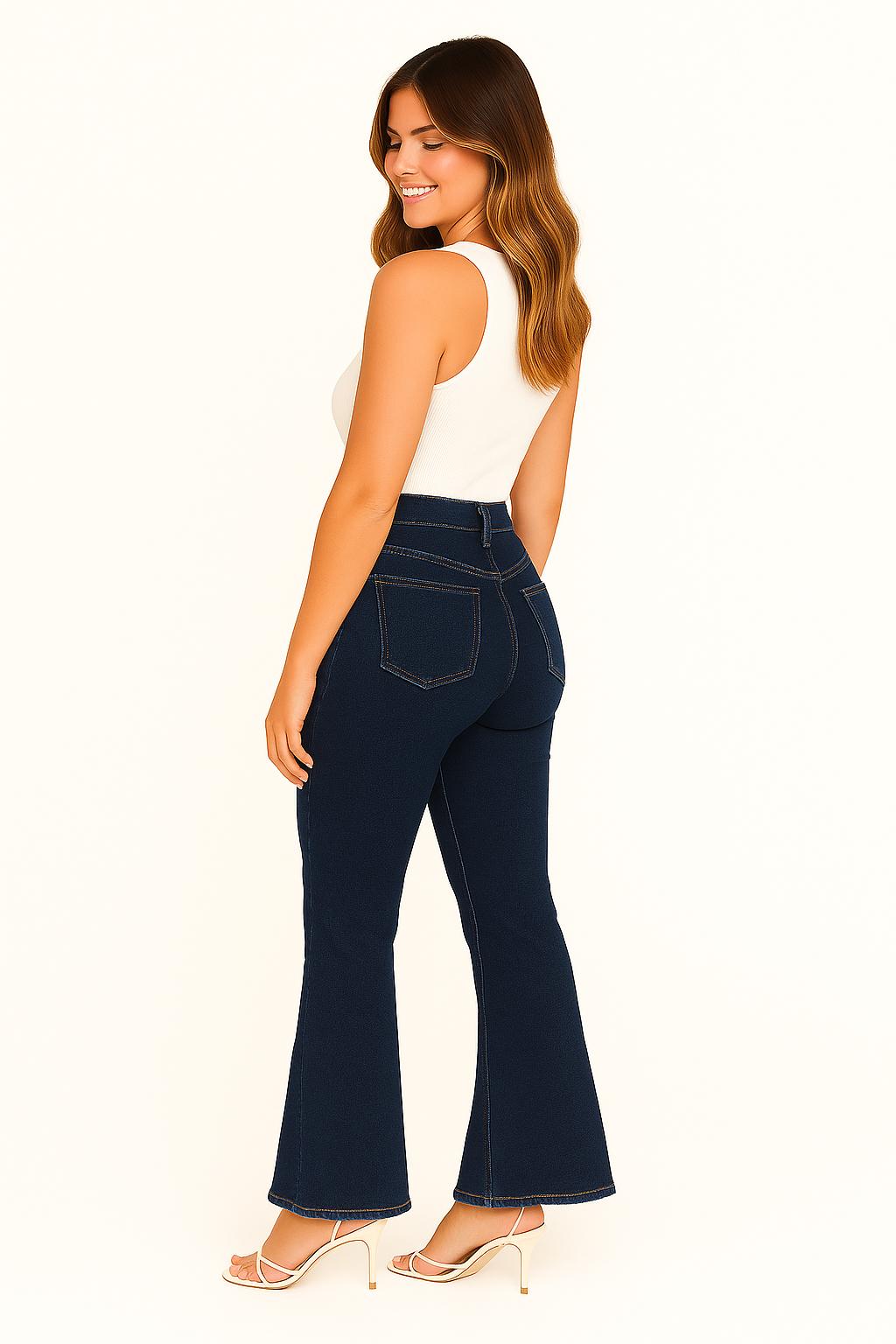 Daniella - Dames Flared Jeans met Hoge Taille