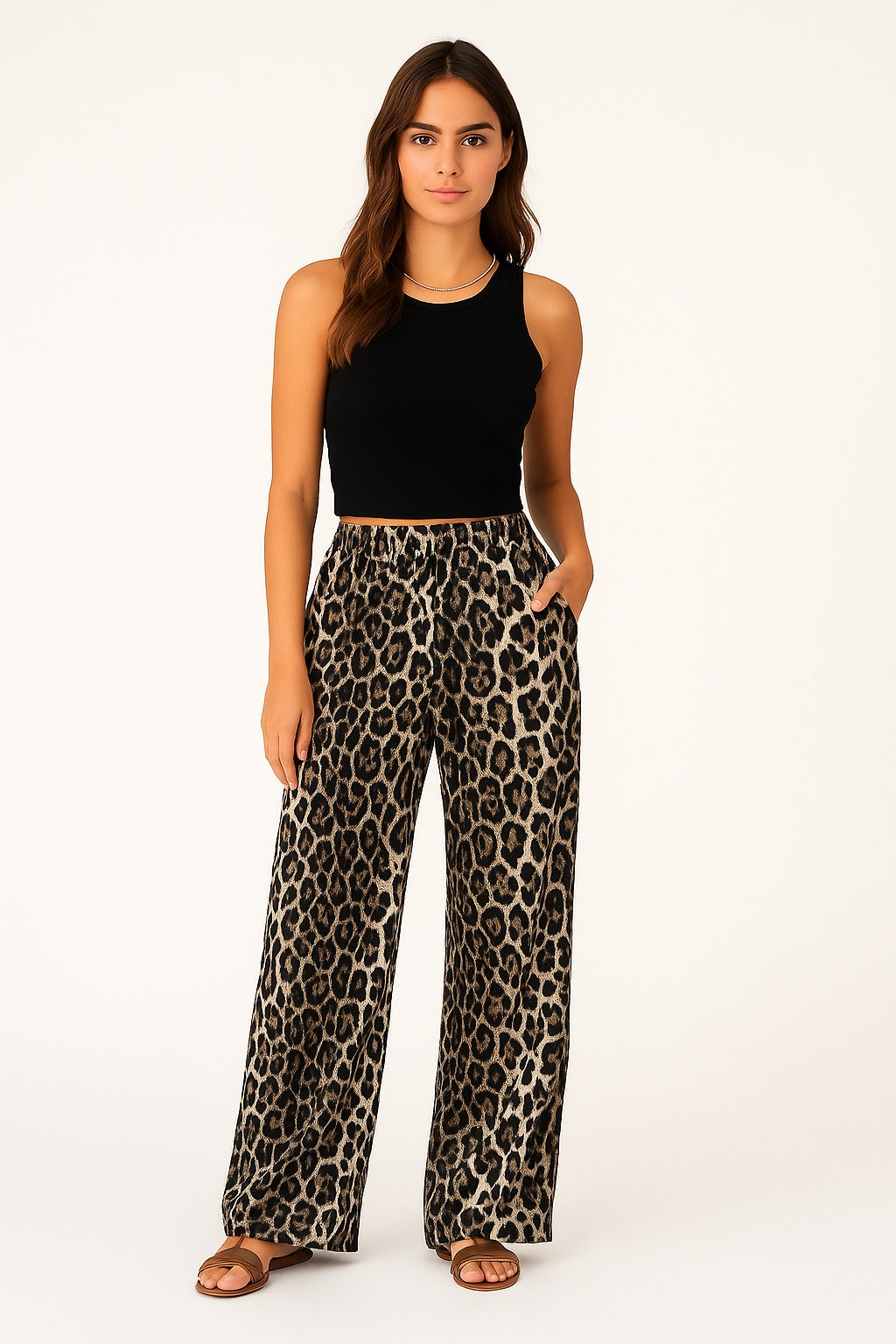 Monica – Dames Jeans met Luipaardprint