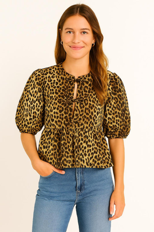 Adele – Dames Top met Luipaardprint