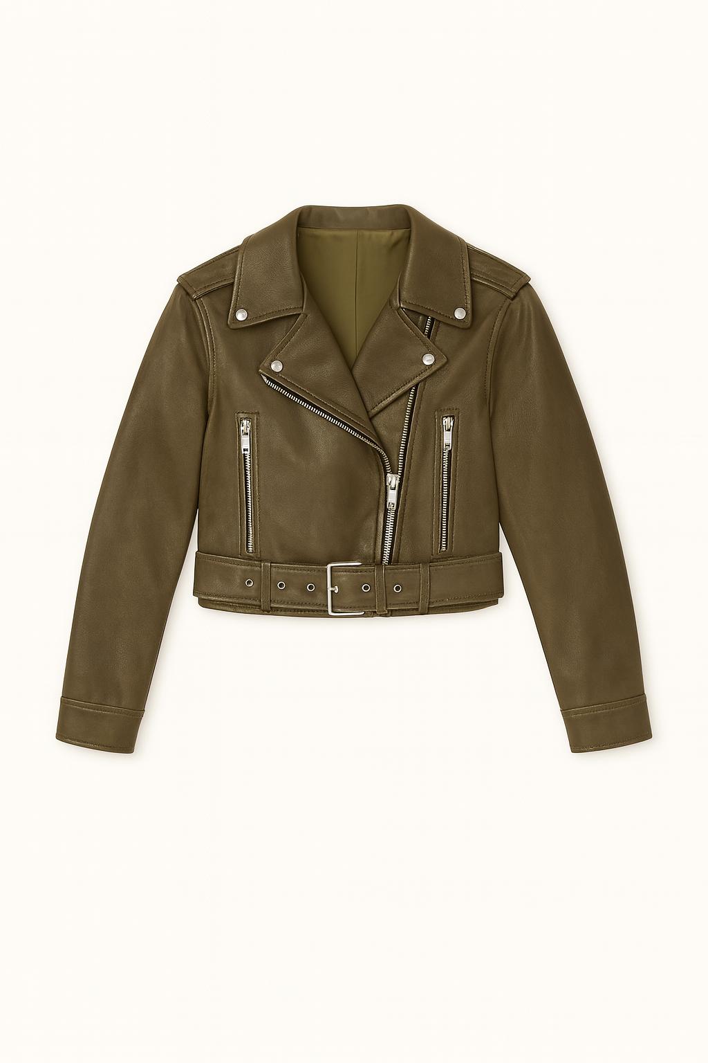 Luna – Kort Vintage Bikerjasje van Imitatieleer