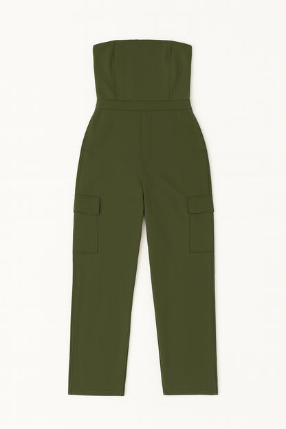 Hannah – Dames Cargo Jumpsuit met Wijde Pijpen