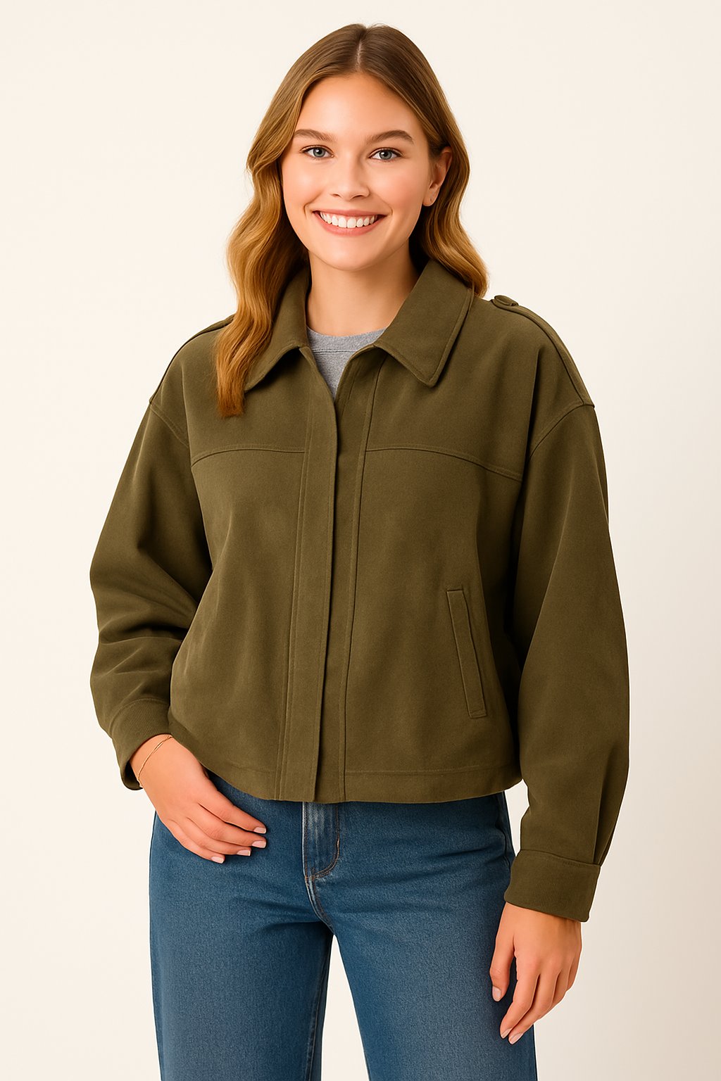 Maeve - Oversized Dames Jas van Suèdelook