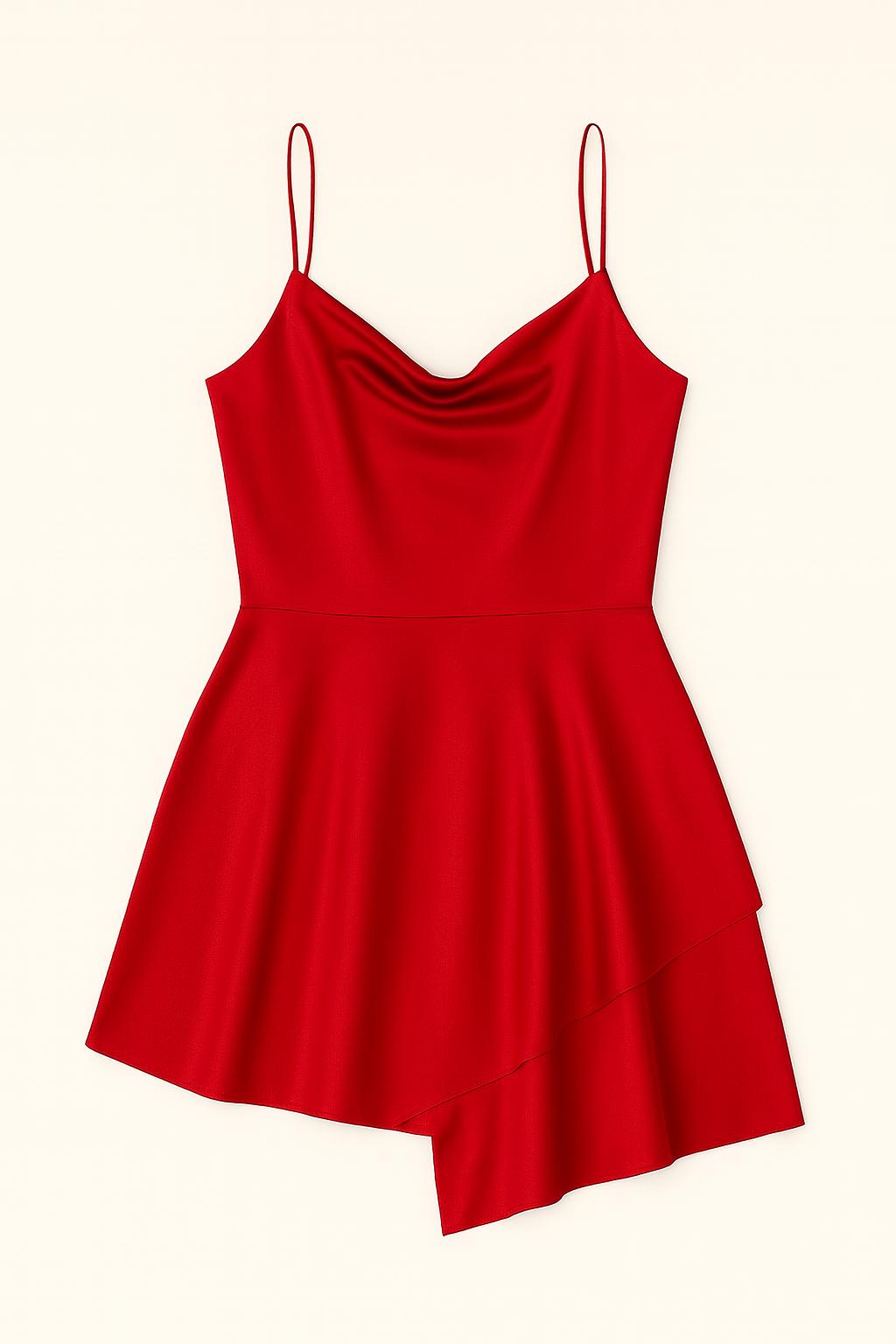 Abigail - Rugloze Satijnen Jurk met Spaghettibandjes