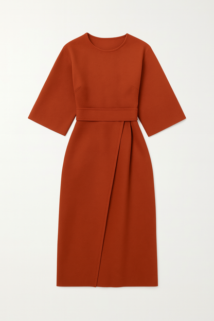 Juliette – Elegante Dames Midi Jurk met Tailleceintuur