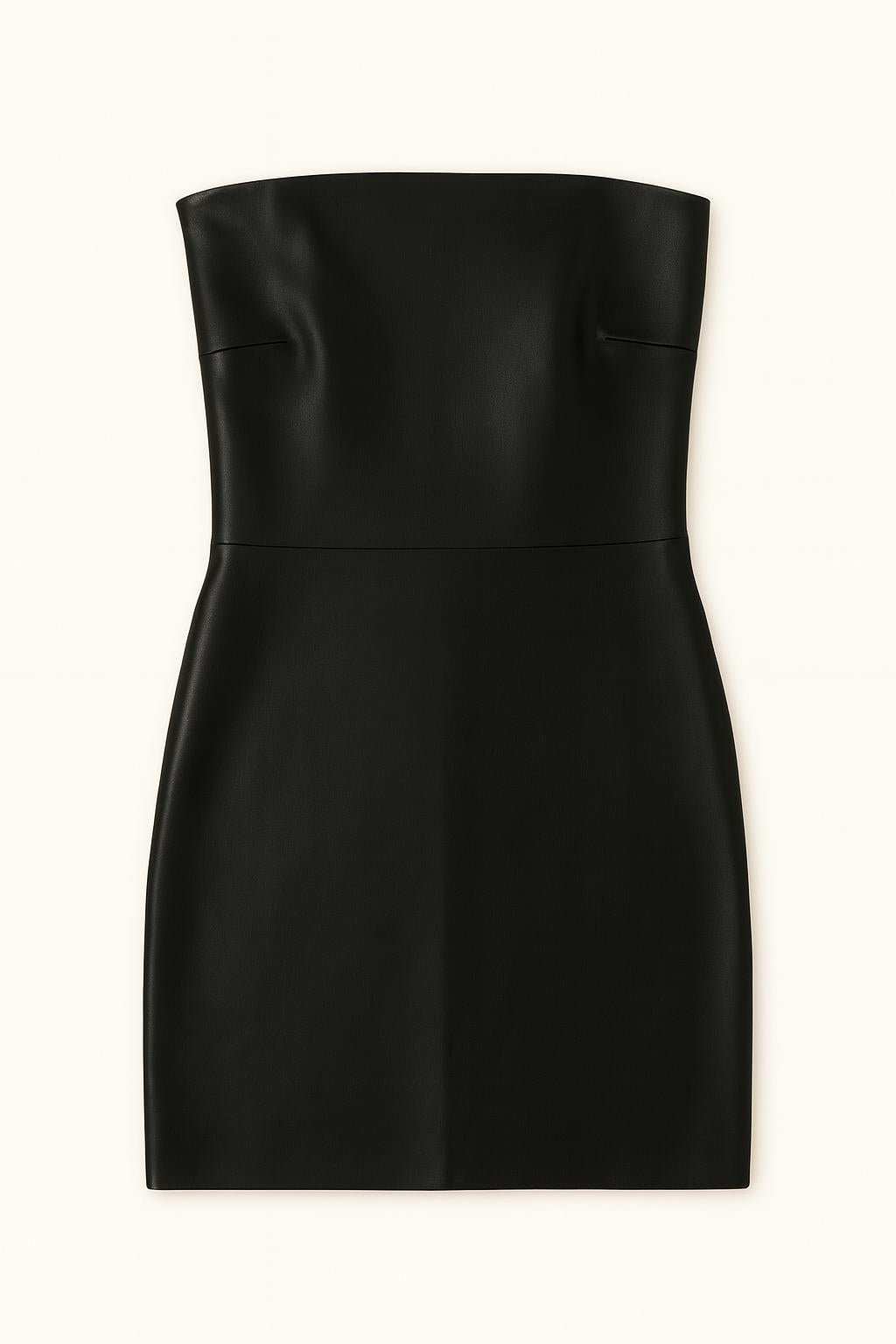 Annalise - Strapless Mini Jurk van Kunstleer