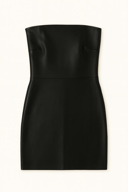 Annalise - Strapless Mini Jurk van Kunstleer