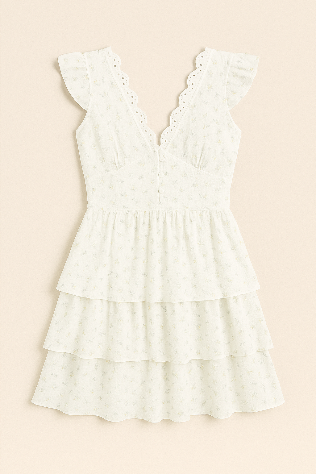 Lotte - Geborduurde Dames Zomerjurk met V-hals & Open Rug